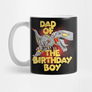 Dad Birthday Boy Dinosaur Robot Cyborg T-Rex Matching Mug